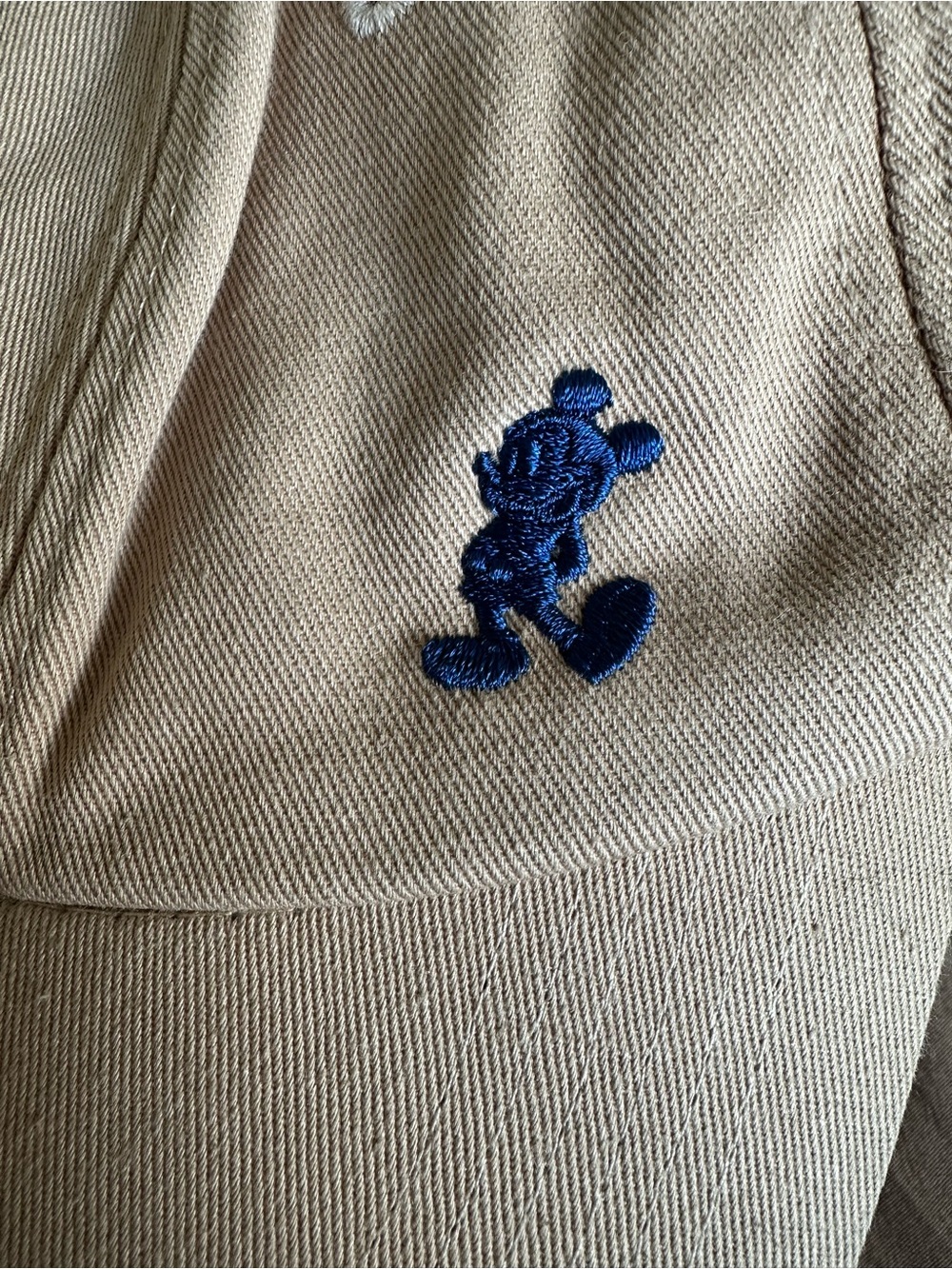 Disney Beige Cap with Navy Mickey Embroidered